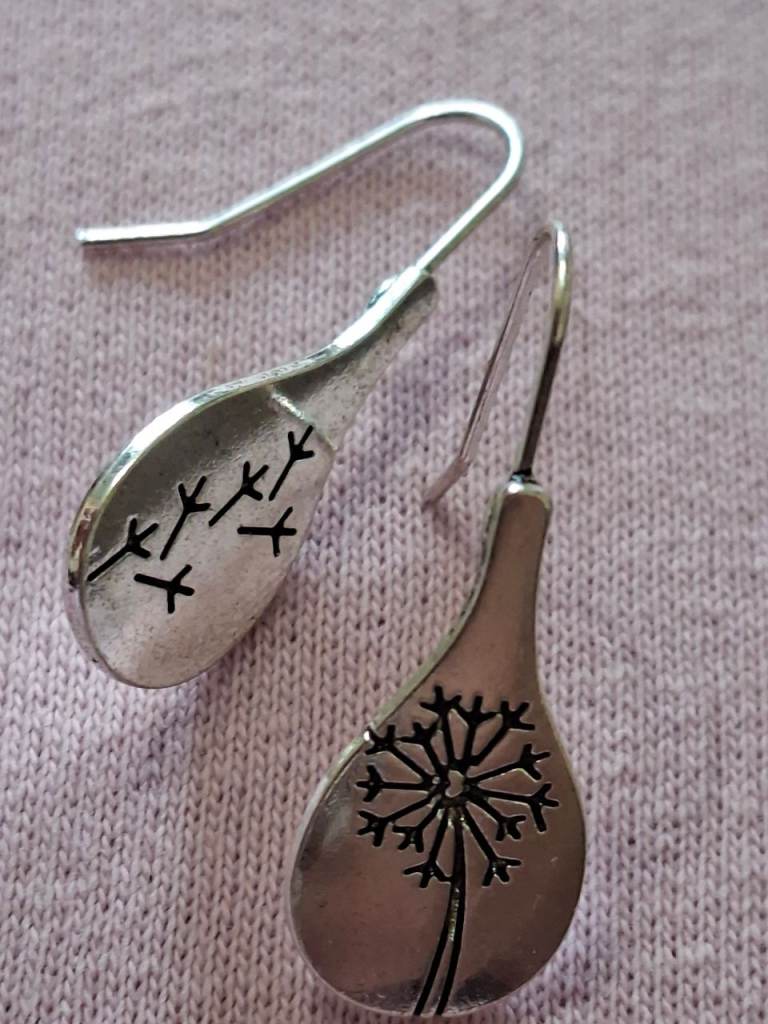 Earings dandylion earing drops zinc alloy 