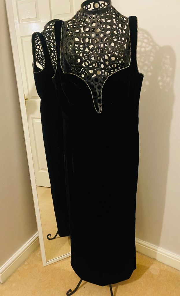 Anthropologie Stunning black velvet evening dress