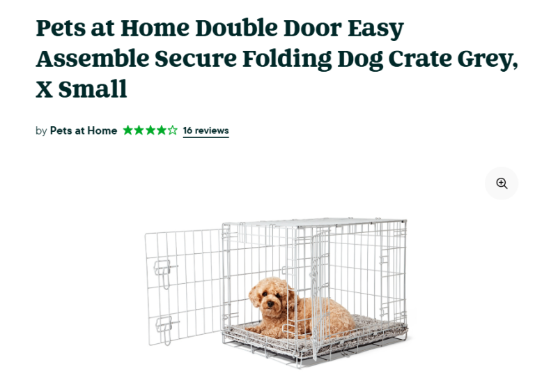 Pets at Home Double Door Easy Assemble Secure Folding Dog Crate Grey, X Small with small crate cover