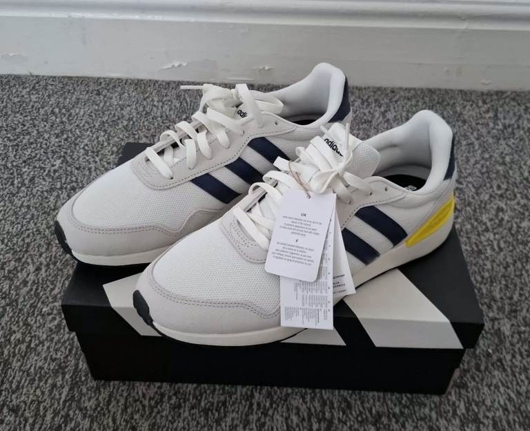 Adidas Run 60s 4.0 Shoes White/Blue Size UK 11.5 EU 46