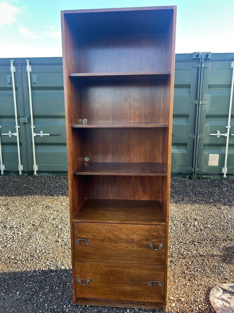 Walnut bookshelf & drawers 