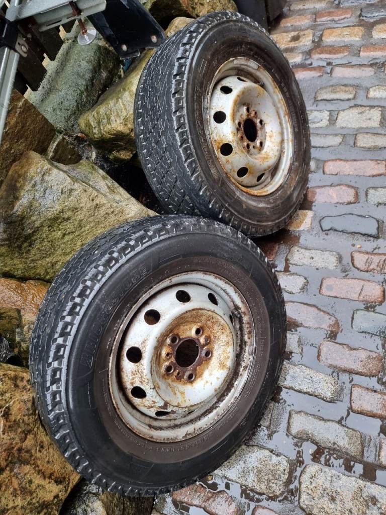 2x boxer relay or ducato wheels with good matching Bridgestone all season tyres