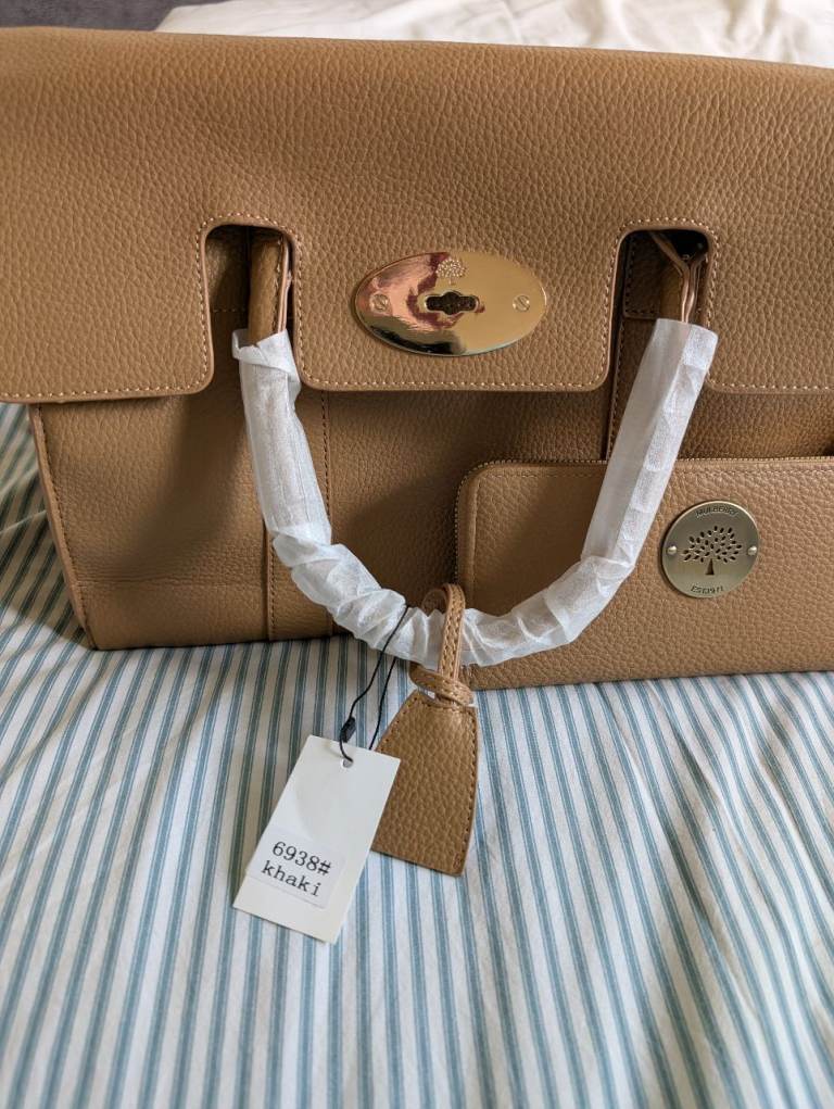 New Mulberry Style Khaki Handbag with Matching Wallet