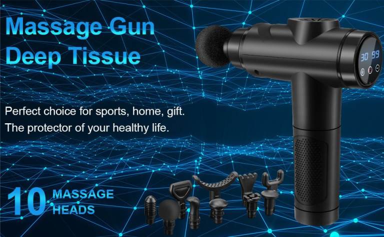 Massage Gun with 10 Massage Heads & 30 Speed Settings