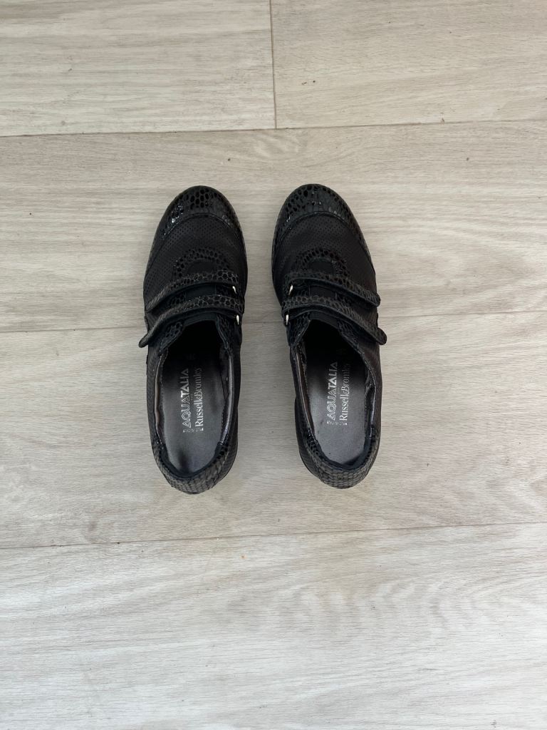 Russell & Bromley Aquatalia Black Leather Shoes - NEW