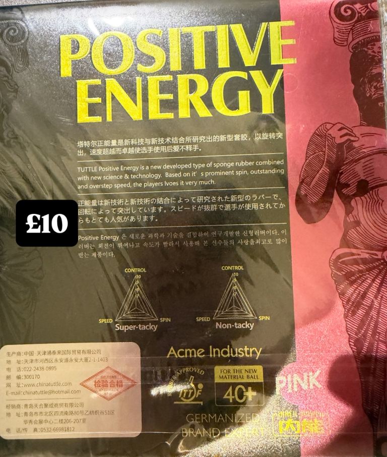 Tuttle Positive Energy Table Tennis Rubber Pink 2.0mm