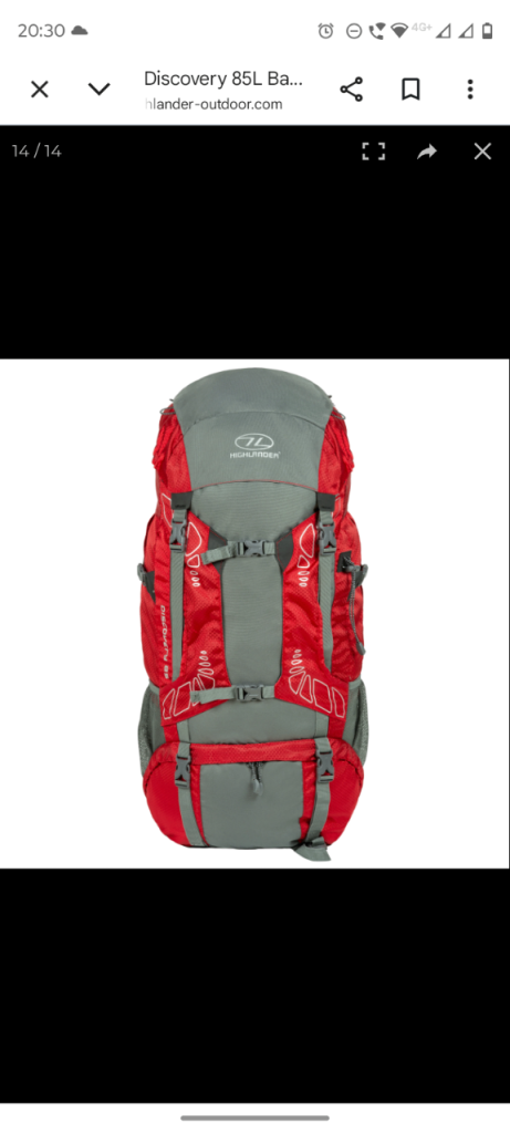Highlander Rucksack hiking 85L backpack 