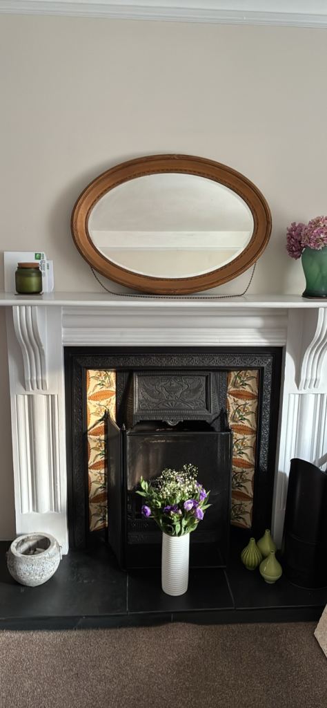 Antique gilt edged oval mirror 