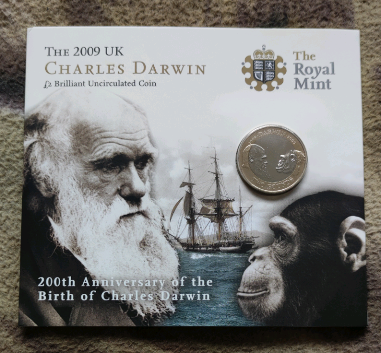 2009 Charles Darwin 2 pound coin RM pack,BU