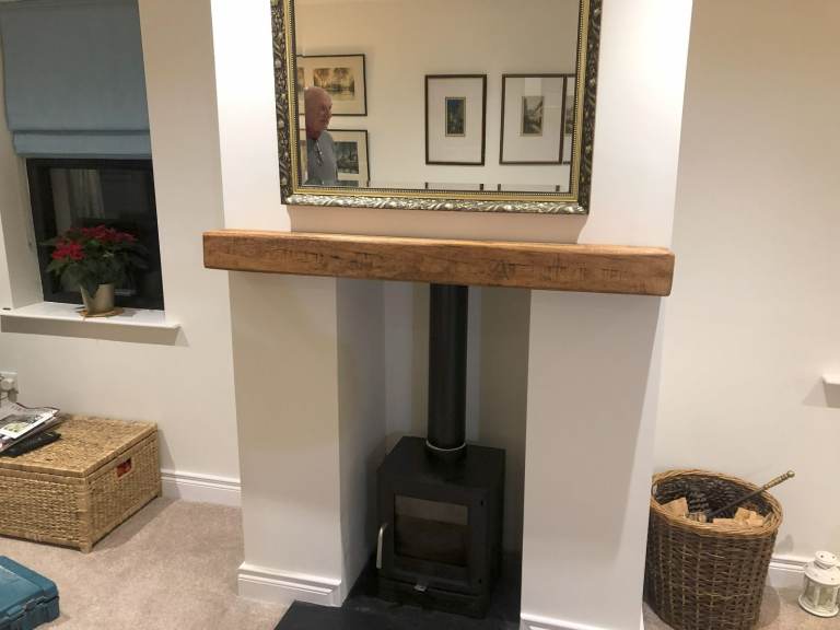 wood timber beam mantle oak CAN FIT suit stove fireplace hearth