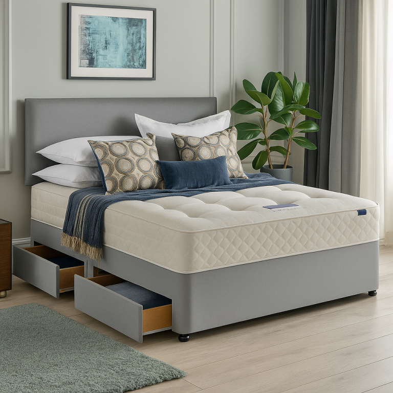 🛏️ Comfortable Divan Beds With Storage Drawers And Mattress– Single, Double and King Options