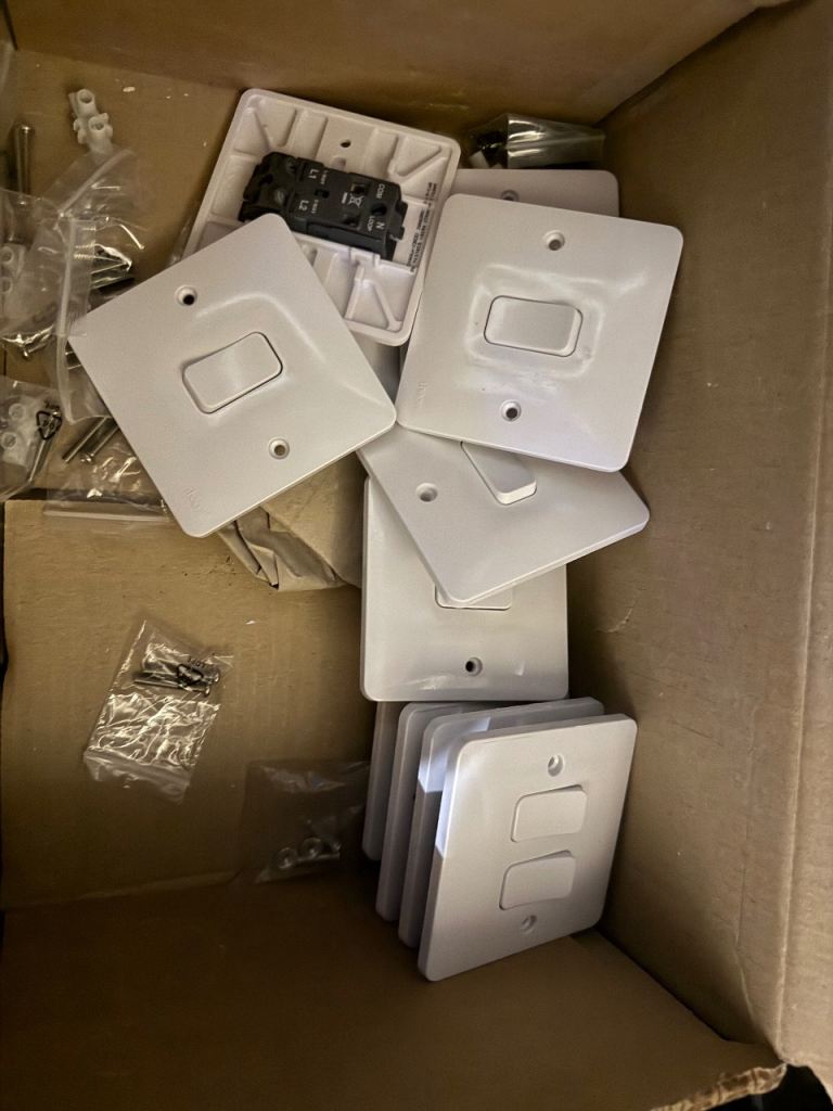 Job Lot of New White Light Switches – Single & Double Gang