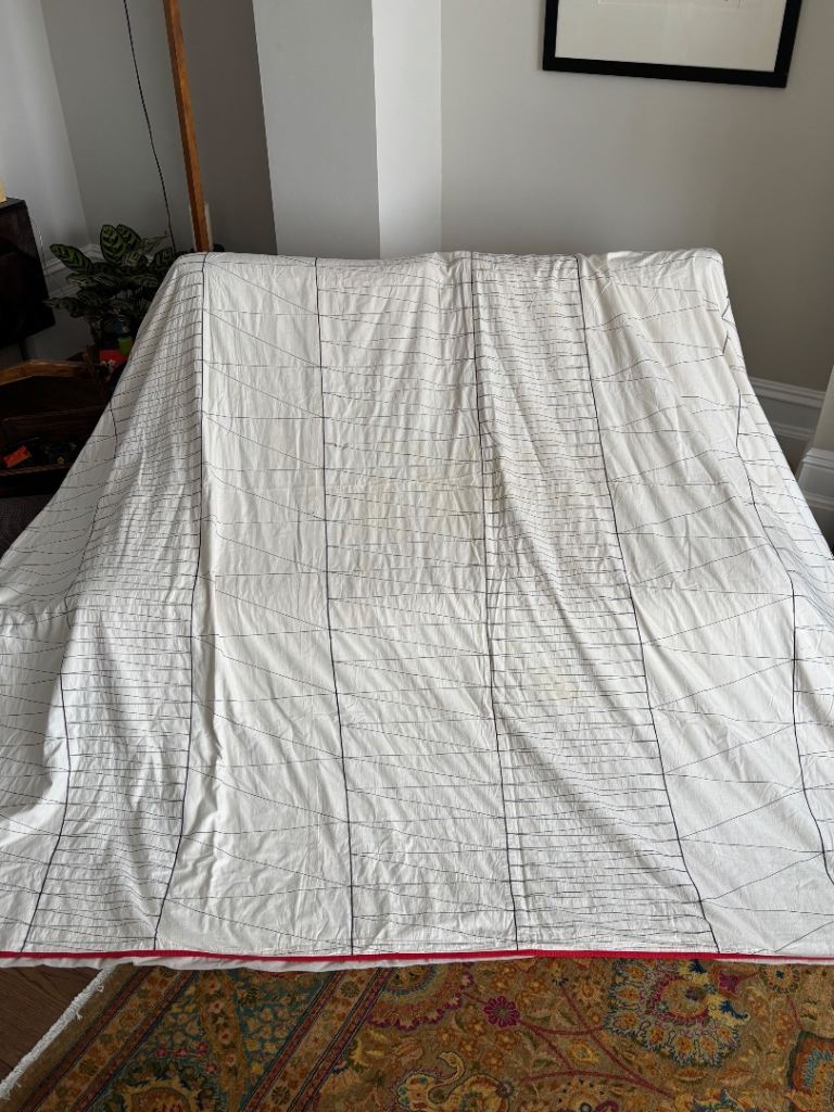Embroidered quilted bed cover 