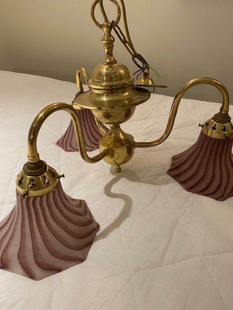 Centre Lamp and shades, plus on wall light