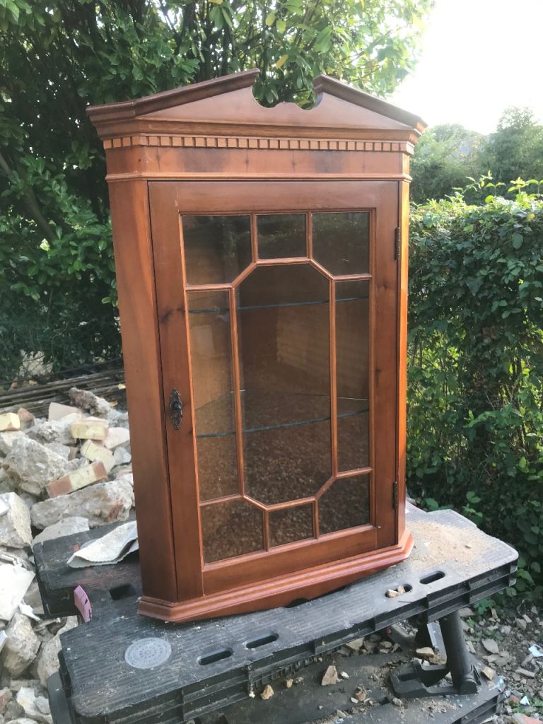 Mahogany corner cupboard 