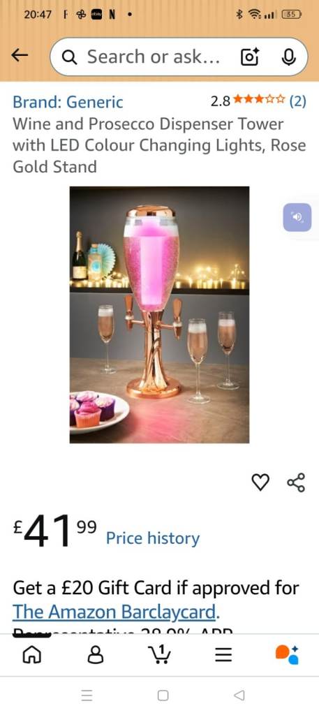 Wine & Prosecco Dispenser Tower with LED Lights
