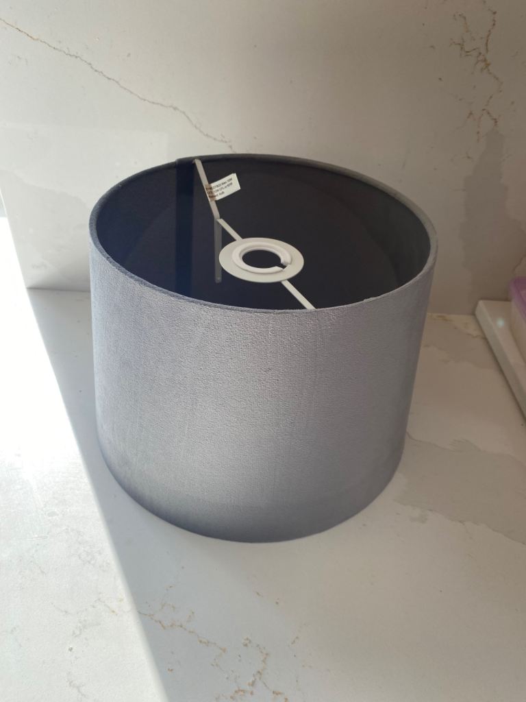 Grey Fabric Suade Lampshade – As Good As New