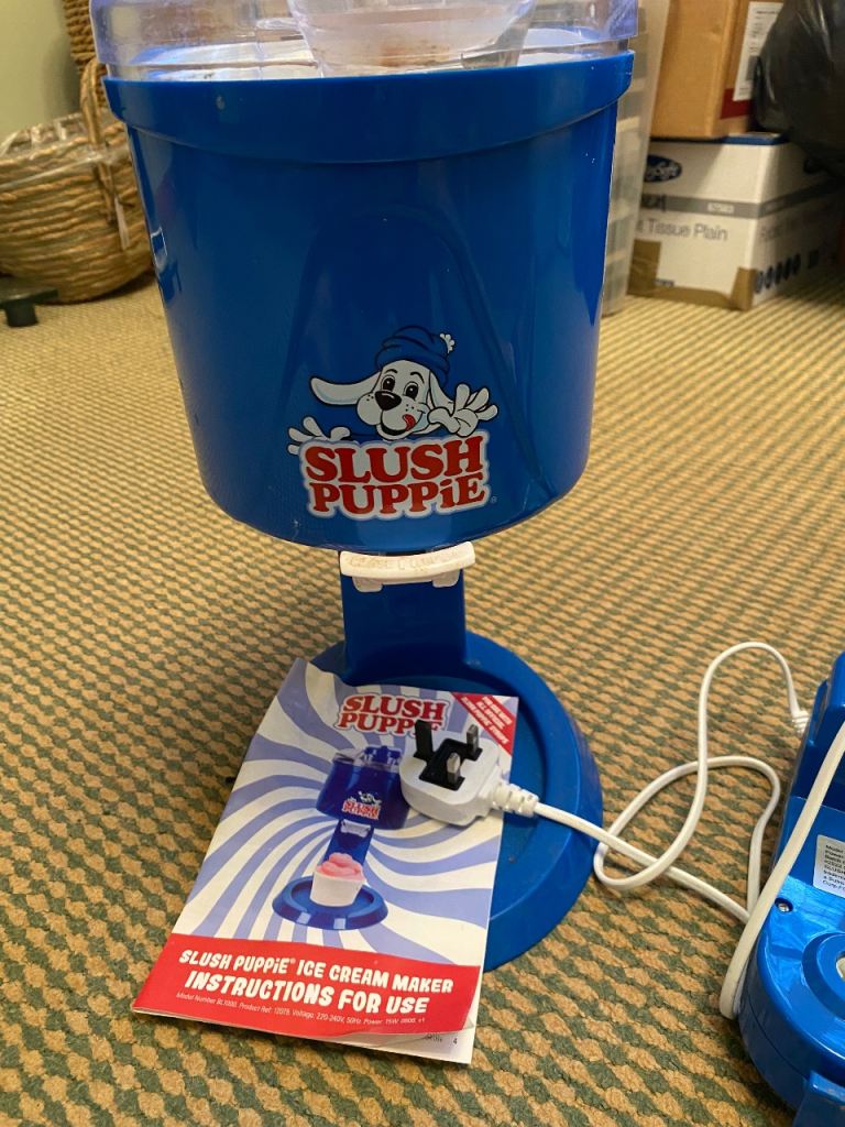 Slush Puppie Ice Cream Maker - Blue, with instructions