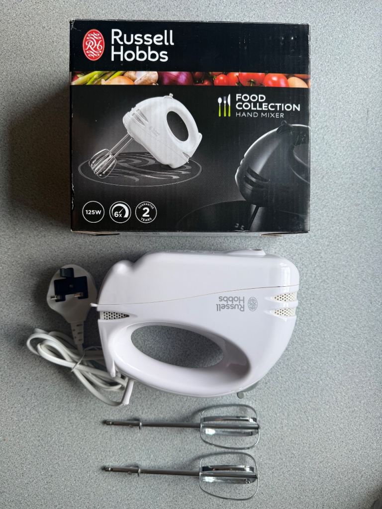 Russell Hobbs Food Collection Hand Mixer – White, Boxed