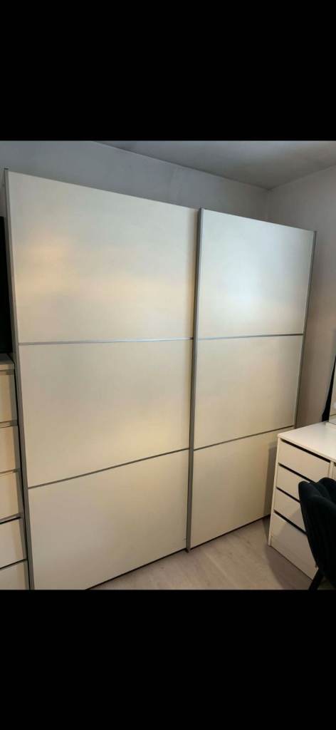 White double sliding robe wardrobes