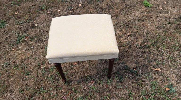 Small Beige Upholstered Piano Stool – Good Condition