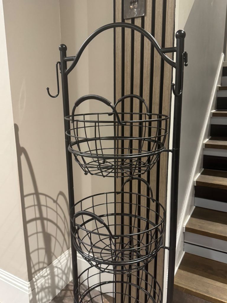Black 3-Tier Kitchen Fruit & Vegetable Basket Stand