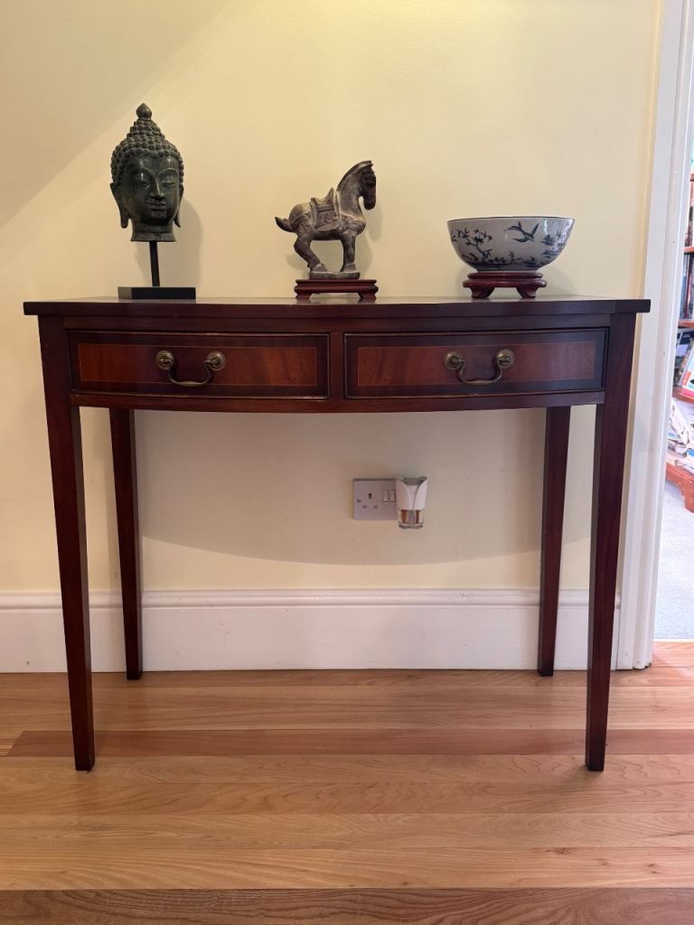 Georgian Mahogany Hall Console Table with 2 Drawers