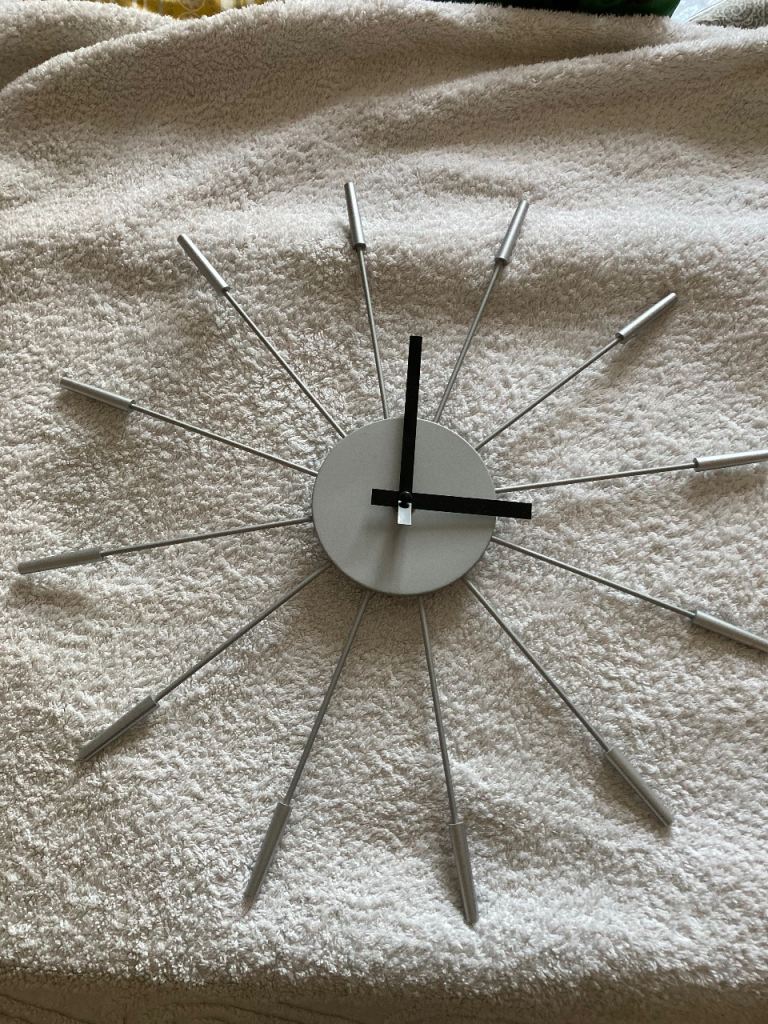 Silver wall clock