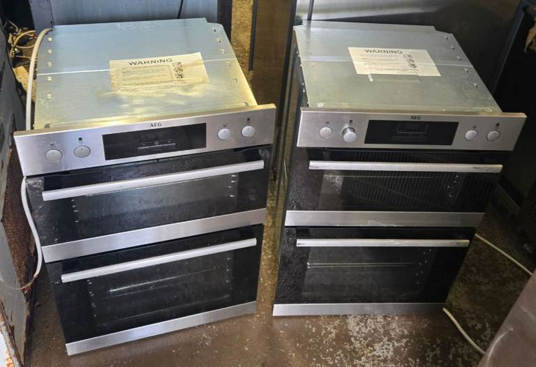 AEG DEB331010M SurroundCook Built-In Electric Double Oven, Stainless Steel, A Rated, 2x Available