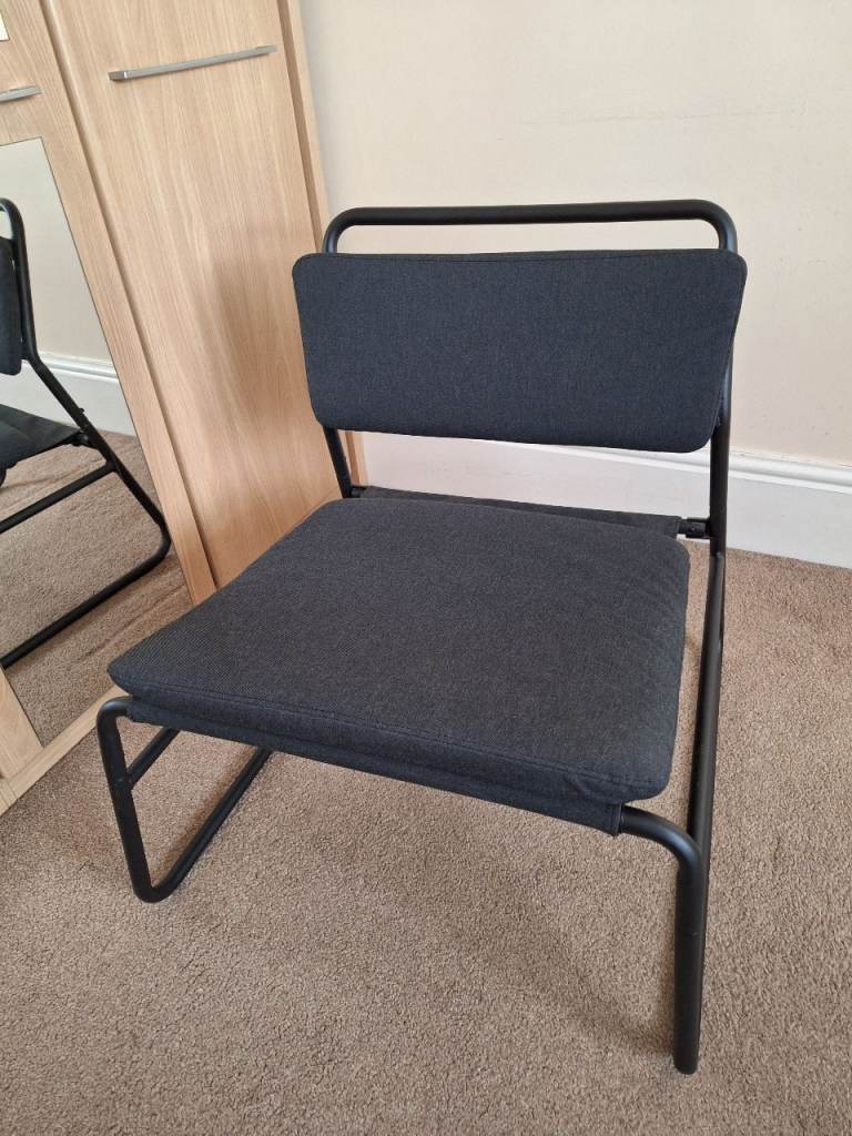 IKEA Dark Grey Fabric and Metal Chair 