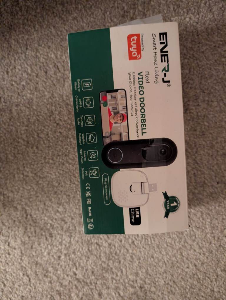 ENER-J 1080P Wired/Wireless Video Doorbell with Chime 