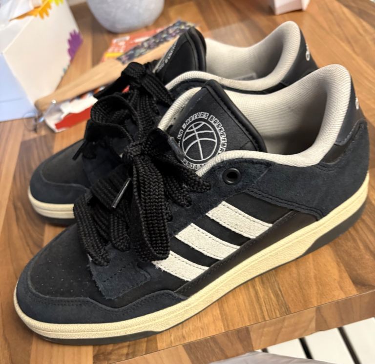 Adidas Trainers – Black and White, Good Condition