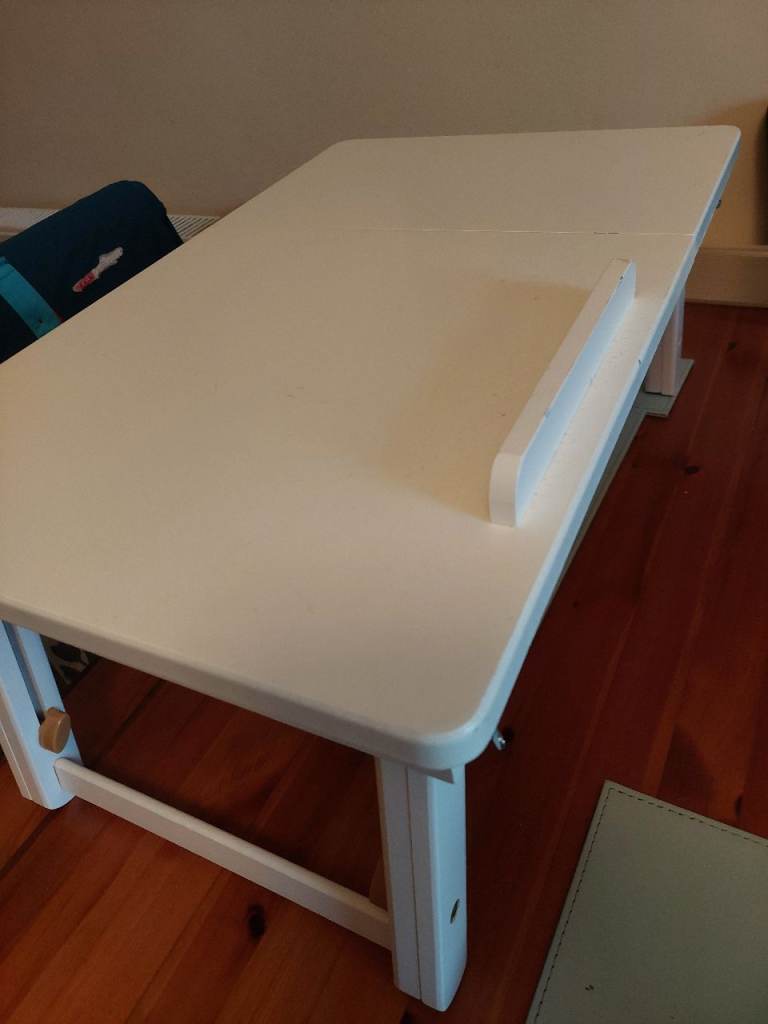Adjustable White Wooden Lap Tray/Table