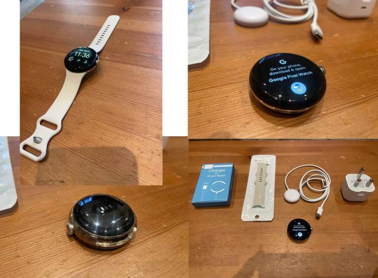 Google Smart Watch Rose Gold with new strap and new charger and plug