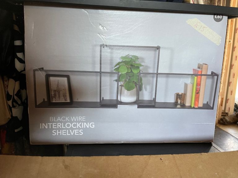 Black wire interlocking shelves 