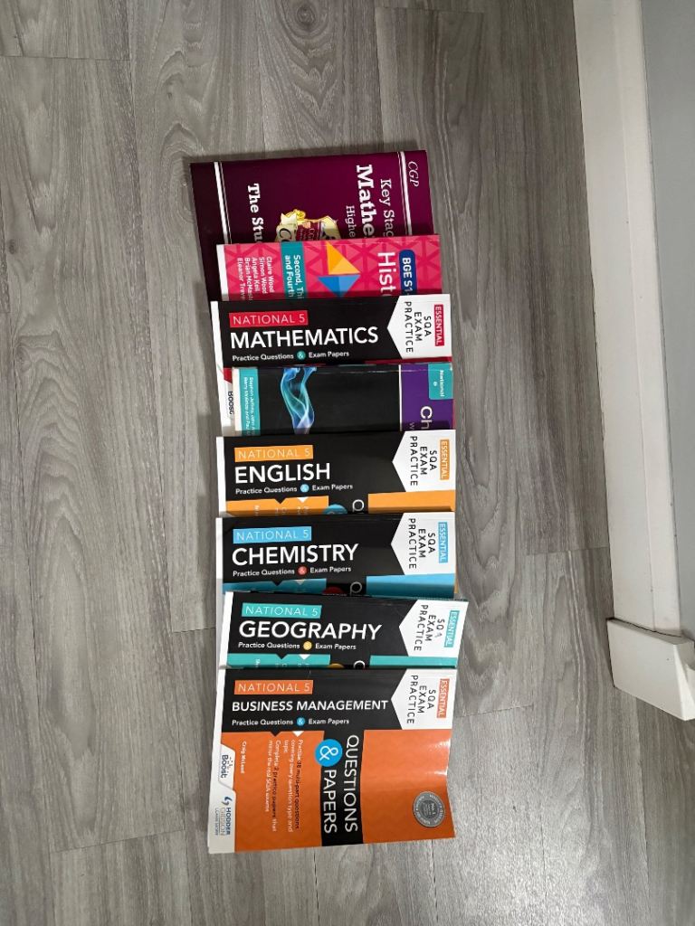SQA Exam Practice Books - National 5 Maths, English, Chemistry, Geography, Business
