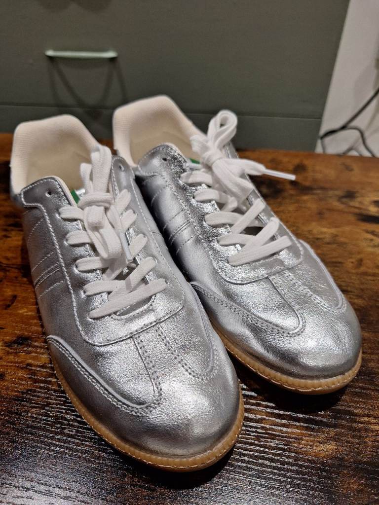 image for M&S brand silver sneakers - NEW - never been worn