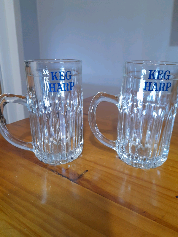 image for Antique KEG HARP 1/2 PINT GLASSES- 1970
