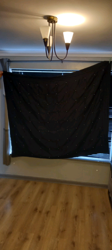 Black with stitch on pearls' sofa/bed throw and 2 black pillows  
