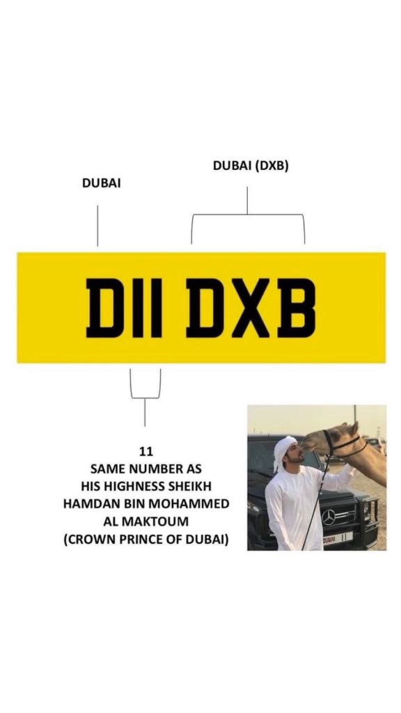 Private Plate D11 DXB Dubai UAE King Sheikh