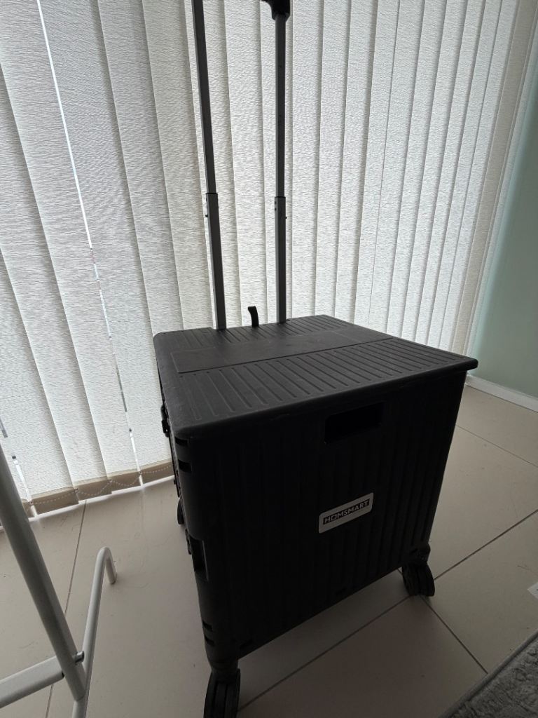 HOMESMART Black Foldable Shopping Trolley with Wheels – As Good As New
