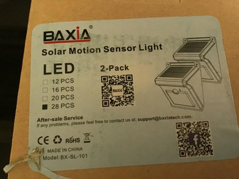 Baxia Solar Motion Sensor Lights