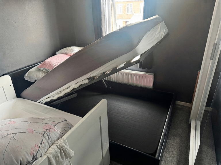 Black Double Storage Bed Frame