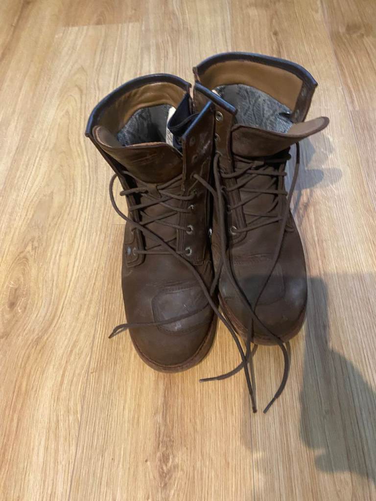 Motorcycle Boots - Held Saxton Gore-Tex Leather Boots - Brown UK size 11