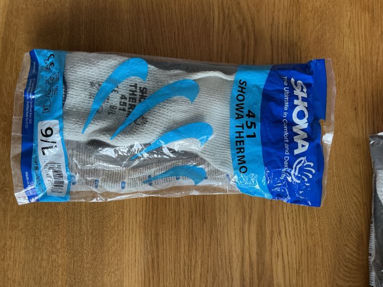 New Showa Thermo 451 Work Gloves - Size Large, Grey