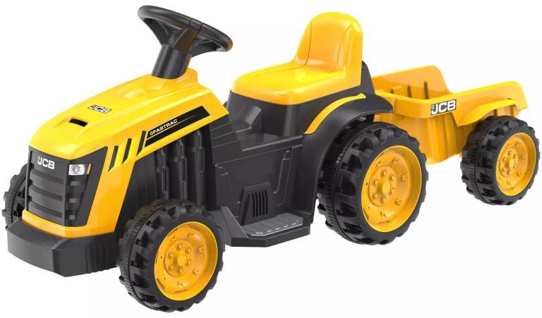 EVO JCB Tractor With Trailer Ride On 6V Battery Powered Vehicle - small damage