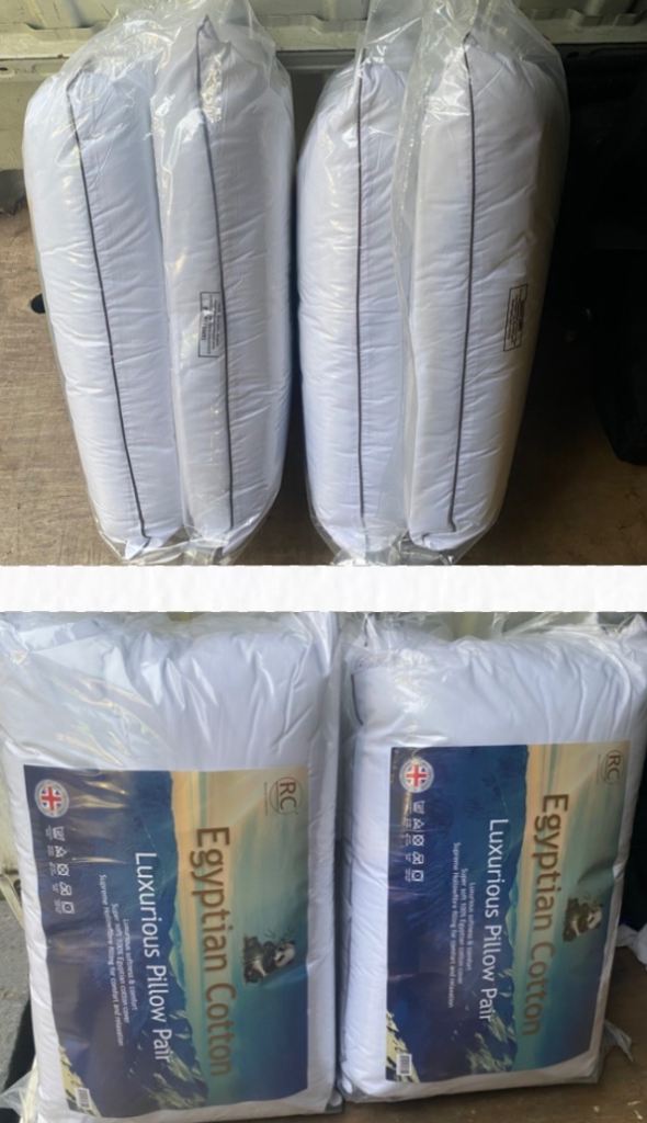 100% Egyptian Cotton Pillows Pair 