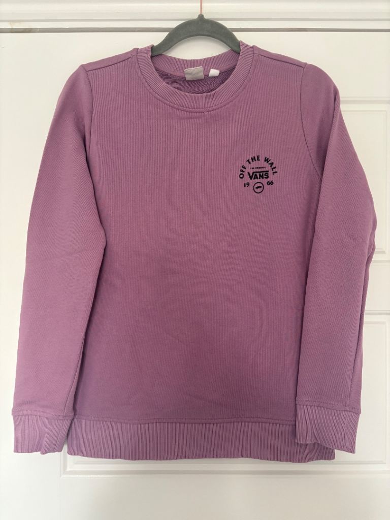 Vans Pink Crew Neck Jumper – Logo Front & Back – Size Small