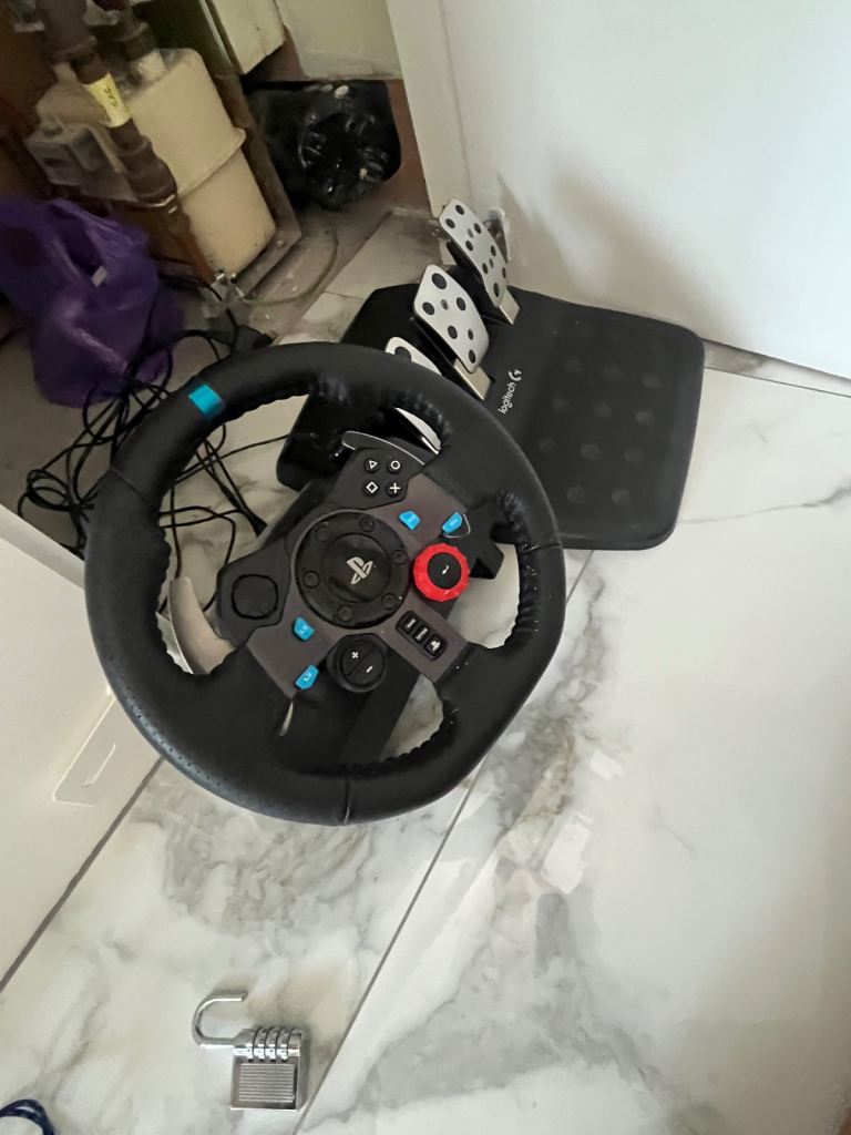 Logitech Racing Steering Wheel and pedals- Black