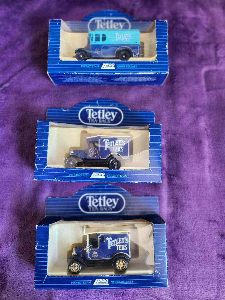 Lledo Tetley Tea Bags Toy Car x3 Boxed Collectible